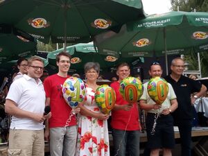 Spendenübergabe Rotary Stadtkapelle Bühne Stadtfest